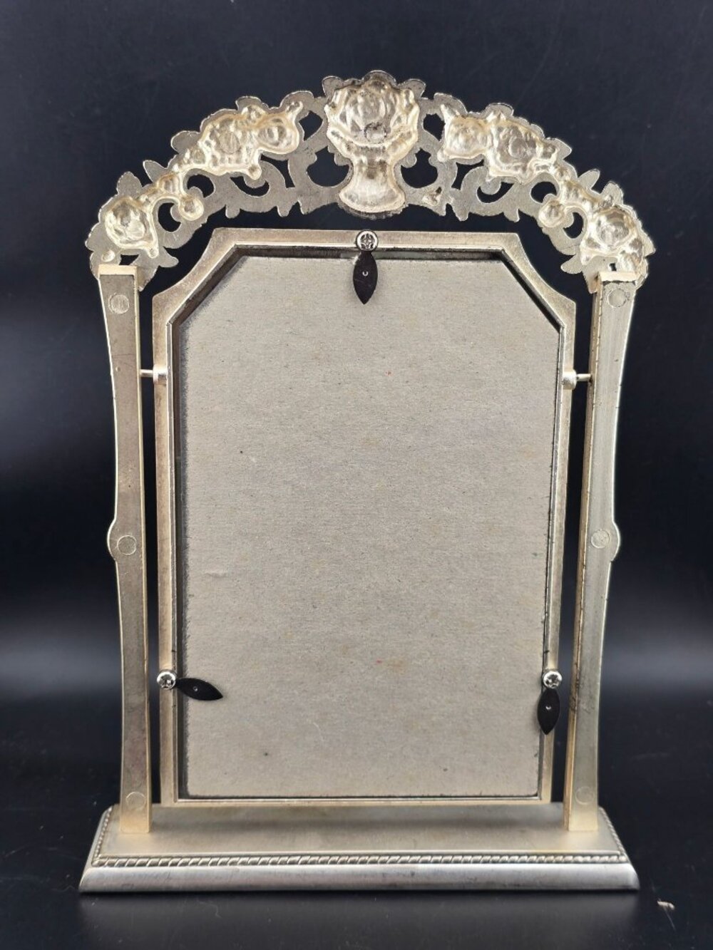Vintage Victorian Metal Swing Picture Frame Ornate Rose Design - 8" x 5" READ - Picture 10 of 15